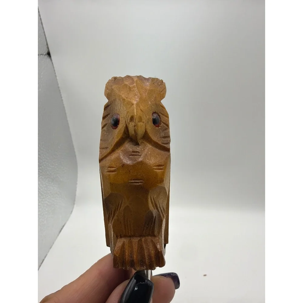 Vintage Hand Carved Wood Dog Bottle Stopper Set with Stand Scottie Folk Art